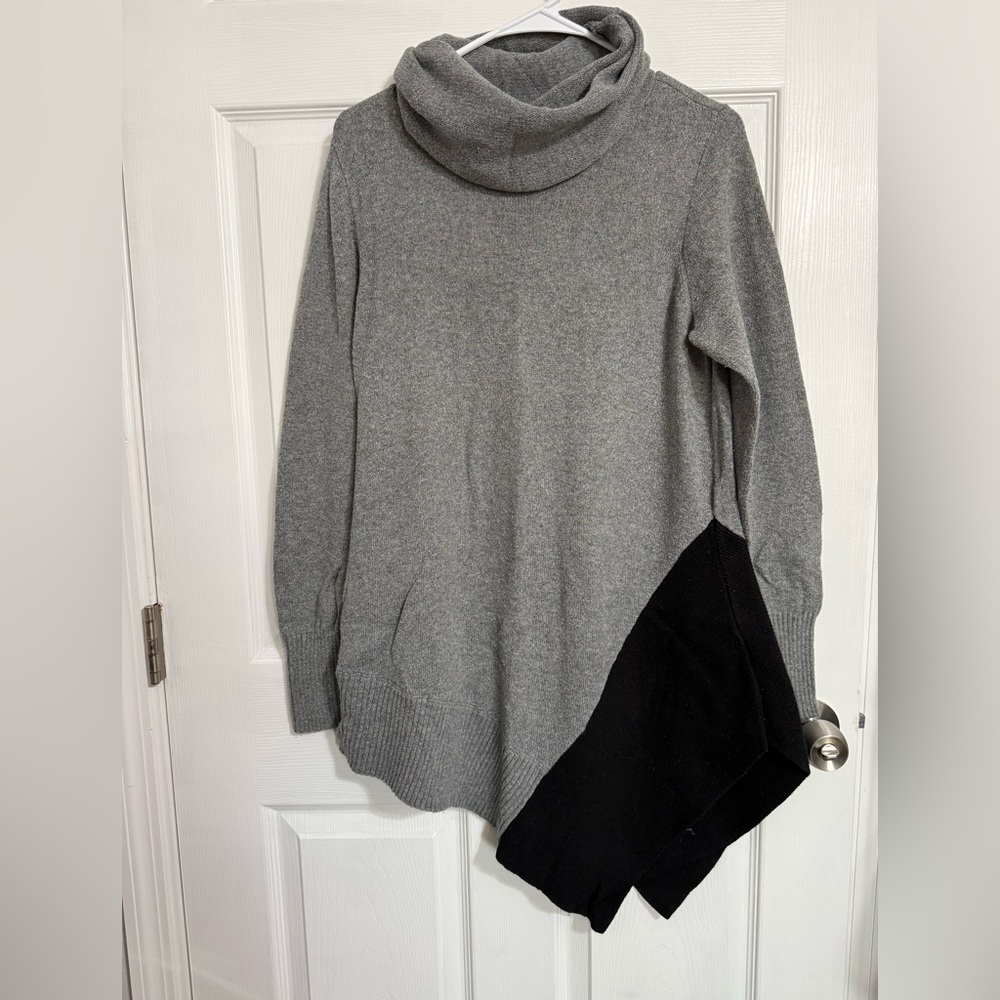 STYLUS Gray and Black Cowl Neck Sweater